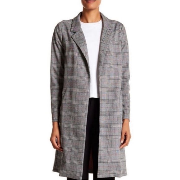 Anthropologie Black and Gray Plaid Blazer - Picture 2 of 9